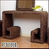【アジアン家具】ウォーターヒヤシンス コンソールテーブル CURL(カール)