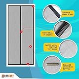 DOOREASY Fiberglass Mesh Curtain, Hands-free Magnetic Screen Door, Full Frame Velcro Sewn, Easy Inst
