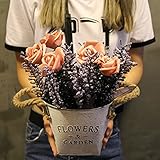 LifeStar 造花 人工観葉植物 お世話のいらない 癒し 観葉植物 インテリア 人工 鉢植え 装飾 本物みたい プレゼント 贈り物 結婚式 パーティー 引越し祝いに 多色バラ混ぜ合わせの造花 ピン