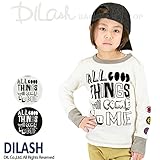 (ディラッシュ) DILASHリブ付きプリント長袖Ｔシャツ/春 ロンＴ 80 ブラック