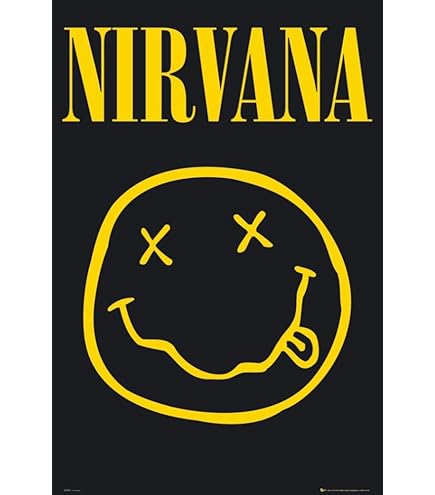 Amazon.co.jp: Nirvana Smileyポスター36 x 24 Rock Music Kurt Cobain