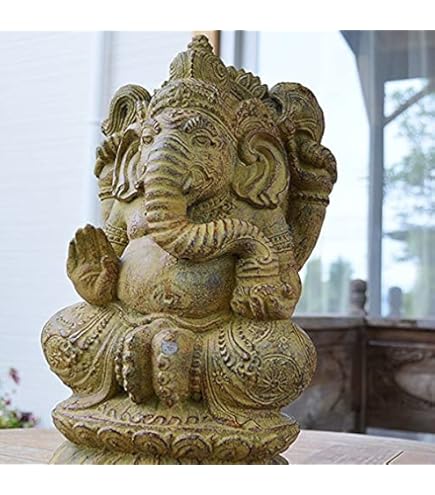 Amazon.co.jp: ガネーシャ 置物 インドの神様 ゾウ アジアン雑貨 夢を