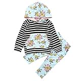 ベビー服 女の子　 長袖花イプ プリントパーカーとパンツアウトフィット (70( 0-6M))