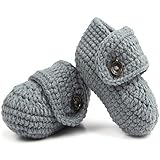 DEWEL 歩行練習ベビーシューズ　幼児シューズ　ファーストシューズ　滑り止め　出産祝い　手作りの織物　柔らかい　軽量　３色選択可能 (グレー)