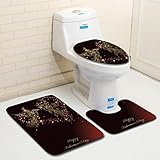 Creazy 3pcsバレンタインの日パターンノンスリップトイレシートカバーラグバスルームセットDecor Pad about: 45 * 75 cm