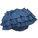 プラチナムベイビー柔らか天竺★３段フリルブルマ スカート ★0～2歳まではける (デニム)