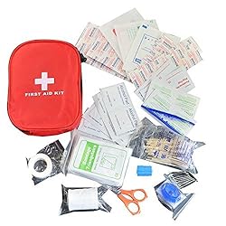 Sixpen 救急セット ファーストエイドキット 応急処置セット 防災セット 救急箱　応急処置12種類32点セット 学校 アウトドア 旅行 非常時用 家庭 職場 アウトドア等 怪我用 赤バッグ