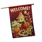 High Quality Fall Birdhouse House Flag 108272