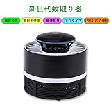 WINOMO 蚊取り器 UV光源吸引式捕虫器 USB給電式 省エネー 携帯便利 静音 化学薬品不使用 ベビ　老人　新世代蚊取り器　室内 アウトドア用12V (ブラック)