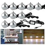 FVTLED 超高輝度 LEDスポットライト埋込型 防水 IP65 DC12V 0.4W 10個セット 亜鉛合金製 玄関先 庭 車道 歩道のライトアップに適用 (クールホワイト)