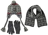 エムジュニア ニット帽子&マフラー・手袋セット ノルディック 1-20-230 グレー50cm