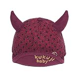 weilai Baby Horn帽子春と秋子供Little DevilラティスキャップBoy男の子秋韓国野球キャップ(レッド)