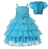CHD 女の子 スパンコール 子供ドレス 2点セット　キッズワンピース 女の子スカート ガールズフォーマル パーティー 発表会 結婚式 入園式 演奏会 花嫁介添人 七五三 卒業式 お嬢様のドレス (1