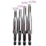 Lautechco ドライバーで正確な穴開け 木工用 六角レンチ ドリル ホールソー 4個 セット (直径2-4.5ｍｍ)