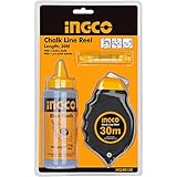 Tools Centre Industrial チョークラインリールセット 30メーターと113g ブルーボトルチョーク&プラスチックスピリットバブル付き