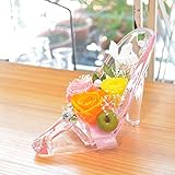 [florence du]プリザーブドフラワー 3輪バラハイヒールアレンジメント ビタミンミックス ガラスの靴　花 ギフト フラワーギフト 結婚 誕生日 プレゼント 快気祝い 退院祝い