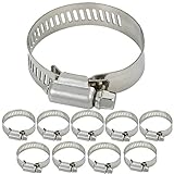 【TKY】 高品質 ホースバンド ステンレス製 ねじ ハウジング 21~44mm 10個 セット