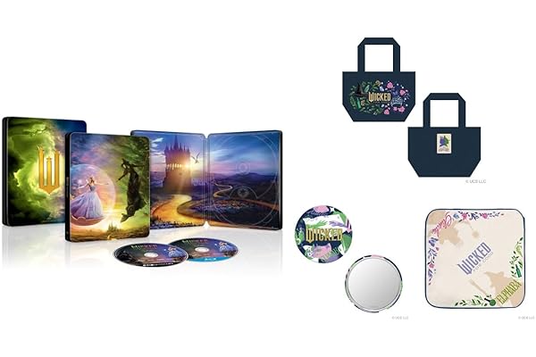 【Amazon.co.jp限定】ウィキッド 永遠の約束　４Ｋ ＵＨＤ ＋ ブルーレイ セット　スチールブック仕様 [Light] オリジナルランチトート＆刺繍缶ミラー＆ミニタオル付きコレクション（ビジュアルシート3枚セット＋ポストカード3枚セット付き）[Blu-ray]