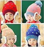 ニット帽子 ベビー帽子 暖かくて可愛い帽子 かっこいい　5色 1点　レッド 【1点】