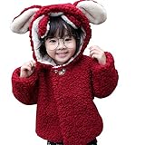 （アダ二ナ）Adanina うさぎ耳付き ベビー コート 子供服 子供ケープ 女の子 厚手 ジャケット フード付き 暖かい 可愛い アウターウェア 防寒