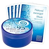 かたつむり 粘液95% 全身 しっとり ジェル 300ml + ナチュラル エスカルゴ パック...