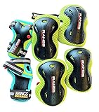 ラングスジャパン(RANGS) プロテクター6点セット グリーンブラック 6歳以上 身長110ｃｍから【リストガード ひじパッド ひざパッド】