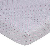 Gerber Knit Crib Sheet - Hot Pink Hearts on Grey by Gerber Childrenswear [並行輸入品]