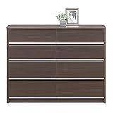 タンス ローチェスト 幅120cm4段 木製 モダン風 ダークブラウン 国産品 日本製