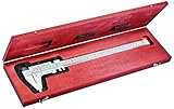 Starrett 123EMZ-12 Vernier Caliper, Steel, Nib Style Jaw, Inch/Metric, 0-12 Range, +/-0.0005 Accurac