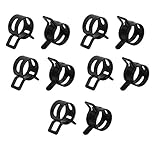 uxcell ホースクランプ スプリングクランプ エアチューブクリップ　燃料ホースパイプ用　11mm　ばね式　低圧　10個入り