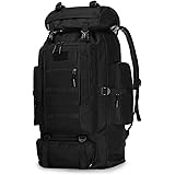 SUCIKORIO Tactical Backpack 100L Black Military Backpack Molle Assault Pack Army Outdoor Rucksack Great Capacity For Hiking, 