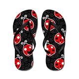 jkyukoてんとう虫レッドブラックFlip Flops