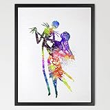 Dignovel Studios 11X14 Jack Skellington and Sally The Nightmare Before Christmas Watercolor Hallowee