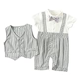 AvaCostumeベビーボーイ紳士2PCSベストセットロンパー服、 18M