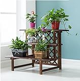 JCRNJSB® 腐食防止木材屋外のはしごのフラワーラックソリッドウッドのバルコニー多層木の花のシェルフ 折りたたみ式、フラワースタンド ( サイズ さいず : L l )