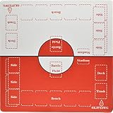 6KJFEIWG プレイマット カードゲーム カード ラバープレ プレイマット滑り止め （60×60cm）ぷれいまっとマット 収納袋付き 端縫い（白と赤）
