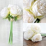 Auntwhale ピーニーブライダルブーケ人工エッディングブライダルホームインテリアDIY