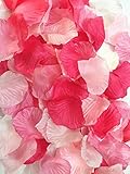 123zero 500個混合色人工シルクローズフラワーの花びらパーティー、ウェディングブライダル装飾