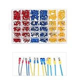 Vuage(TM) 480PCS盛り合わせ絶縁端子13種類の圧着電線ケーブルコネクタキットバットスペードリングフォークセット男性女性