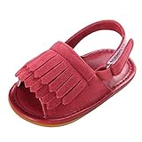 Tonsee ベビー サンダル 子供 シューズ 可愛い タッセル付き 赤ちゃん ファーストシューズ アンチスリップ (11CM, スイカレッド)