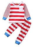 ベビー　子供服　縞模様　長袖　Ｔシャツ　ロングパンツ　2点セット　超柔らかい　かわいい　赤ちゃん　出産祝い　普段着　ホワイト　レッド (70)