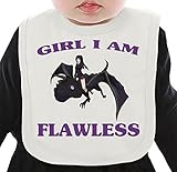 Girl I Am Flawless Slogan ネクタイを有する有機ビブ Medium