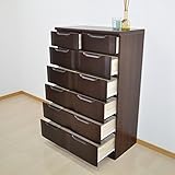 チェスト ハイチェスト たんす 幅80 6段 木製 整理ダンス 箪笥 収納家具 引出し 国産 大川家具 AYU-3-278-F (ブラウン)