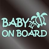 nc-smile ハワイアン BABY ON BOARD ホヌ ステッカー ミントグリーン