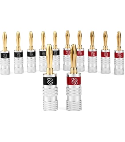 Amazon | aeco Banana Plug ABP-1111S, 4pcs/1set, Silver Plating