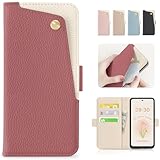 CASSYOOK 適用 moto g64 5G ケース 手帳型 モトローラ g64 5G スマホケース 財布型 モトg64y カバー カードポケット付き moto g64y 5G 手帳型ケース 全面保護 カード収納 横置きスタンド機能 高級PUレザー おしゃれ 上質な手触り 擦り傷防止 (スイカレッド)