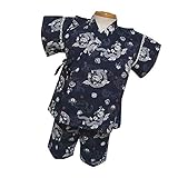 キッズ 男の子 子供 龍柄 甚平 日本製 七夕 夏祭り j-71490 120cm ネイビー