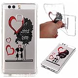 Huawei P9 ケース Zeebox Huawei P9高品質 TPU カバー 衝撃吸収 Huawei P9 用 超薄型 柔軟 落下防止 保護カバー 生涯補償付き (愛 #2)