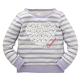 西松屋 [CHチェロキー] 裏毛ボーダー花ハートトレーナー 【100cm・110cm・120cm・130cm】　120　パープル