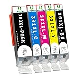 【Uratan】BCI-380XL 染料+BCI-381XL（BK/C/M/Y）/5MP canon用 5色セット 互換インク 互換品 380XL 381XL 純正品併用 大容量 個包装 残量表示 互換用 TS8430 TS8330 TS8230 TS8130 TS7430 TS7330 TS6330 TS6230 TS6130 TR9530 TR8630 TR8630a TR8530...インク